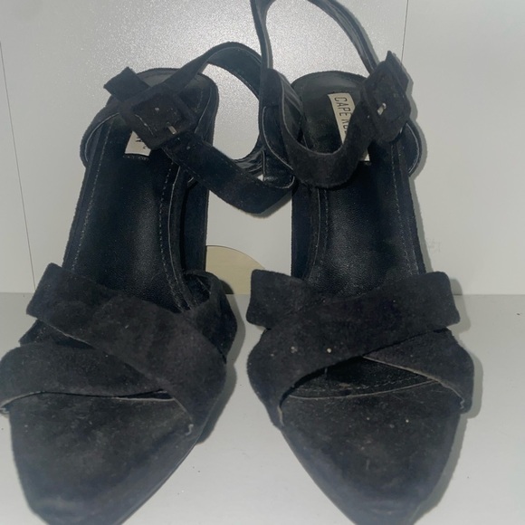 Black High heels platform heels velvet suede heels - Picture 8 of 8